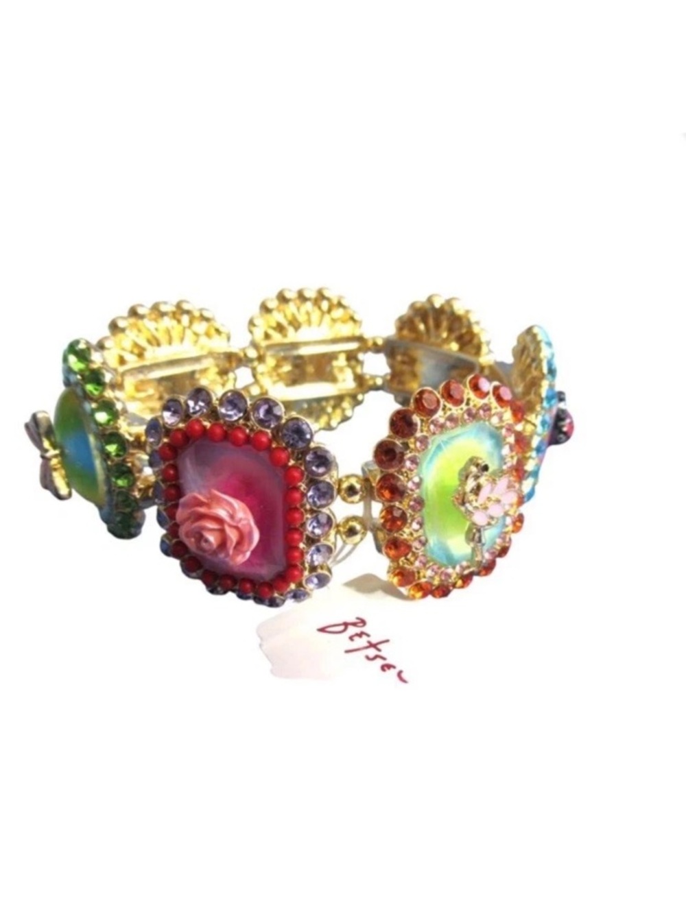 Betsey Johnson Backyard Stone Critter Bib Statement Necklace & Matching Bracelet - Picture 5 of 14